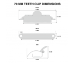 70 mm Silver Teeth Clip