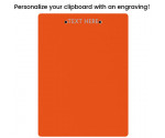 Letter Size 8.5 x 11 Aluminum Clipboard | Orange