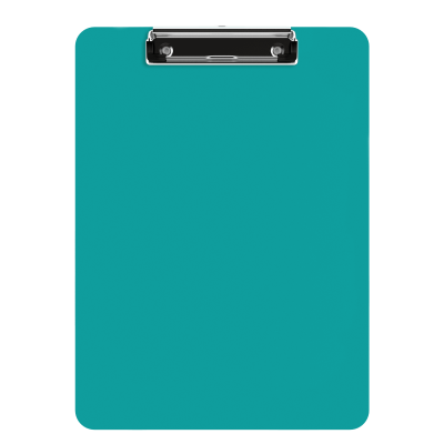 Letter Size 8.5 x 11 Plastic Clipboard | Teal