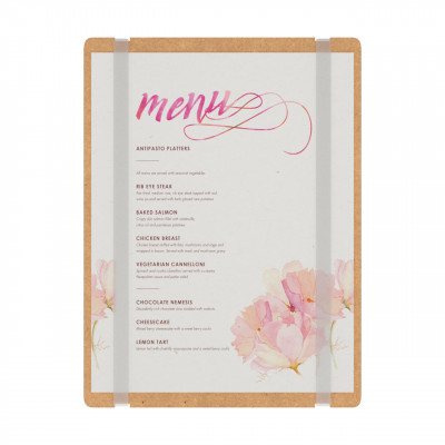 MDF Vertical Menu Board with Bands