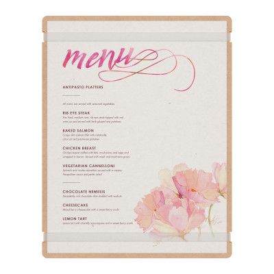 MDF Menu Board with Bands