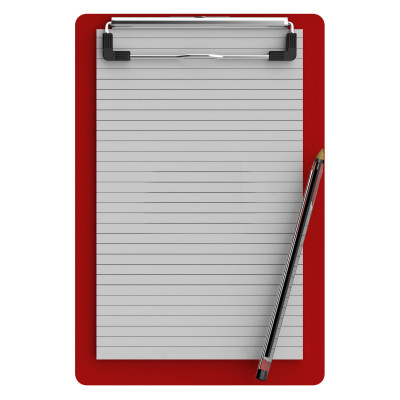 Memo Size 5 x 8 Aluminum Clipboard | Red