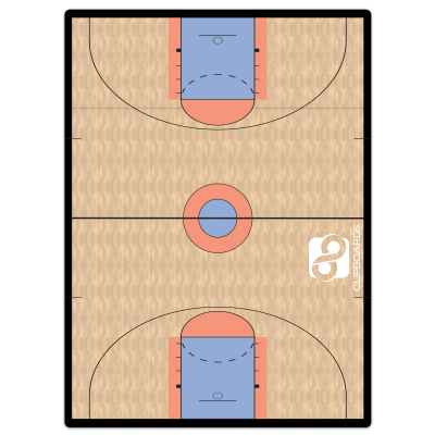 Flat Basketball Court Adhesive Reference Label 