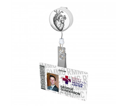 Vintage Heart Diagram Button Badge Reel 