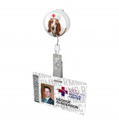 Basset Hound Nurse Button Badge Reel 