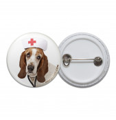 Basset Hound Nurse Pinback Button