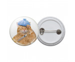 Sick Kitty Pinback Button Sick Kitty Pinback Button
