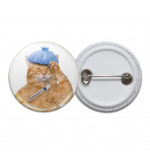 Sick Kitty Pinback Button