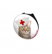 Nurse Kitty Stethoscope Button